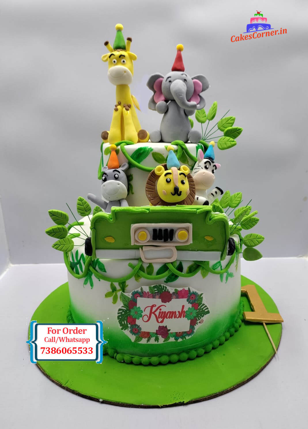 2 Tier Jungle Theme Cake