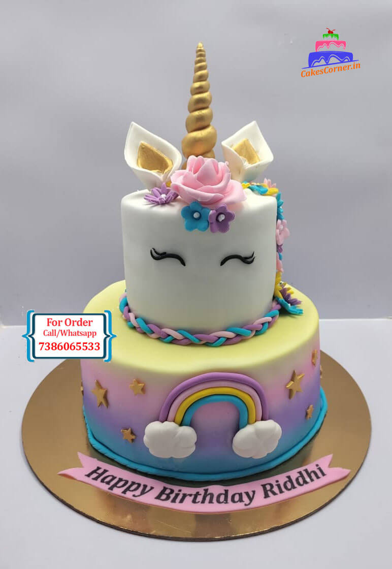 2 Tier Unicorn Cake
