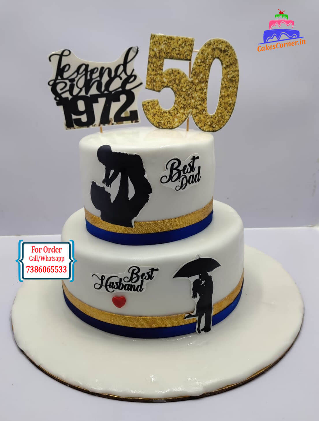 50th Birthday Cake For Dad - Customized Cakes Online Hyderabad