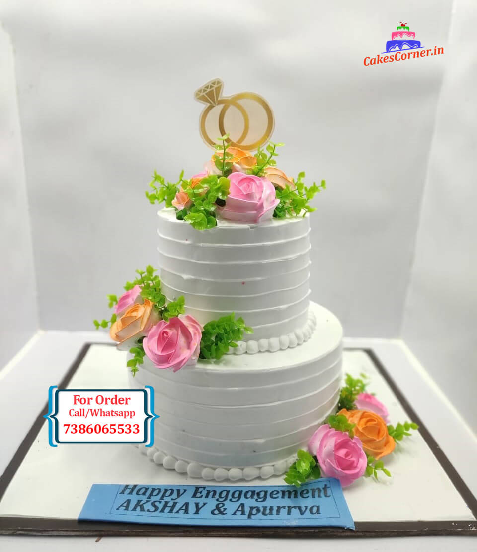Gorgeously Done Engagement / Anniversary Theme Designer Cake - Avon Bakers