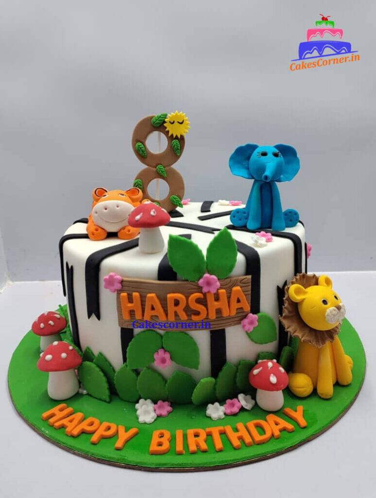 Jungle Safari Theme Cake - Customized Cakes Online Hyderabad | Online ...