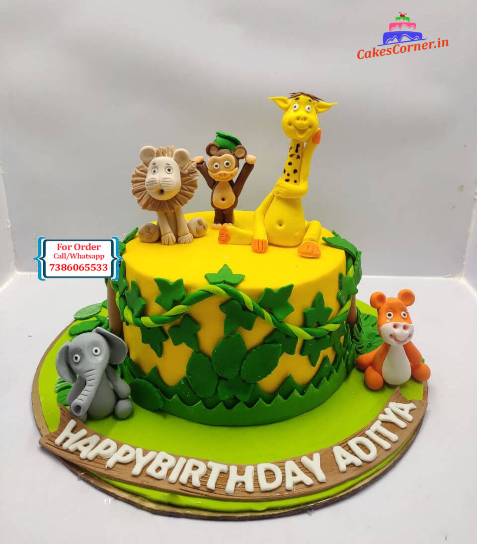 Jungle Theme Kids Cake - Avon Bakers
