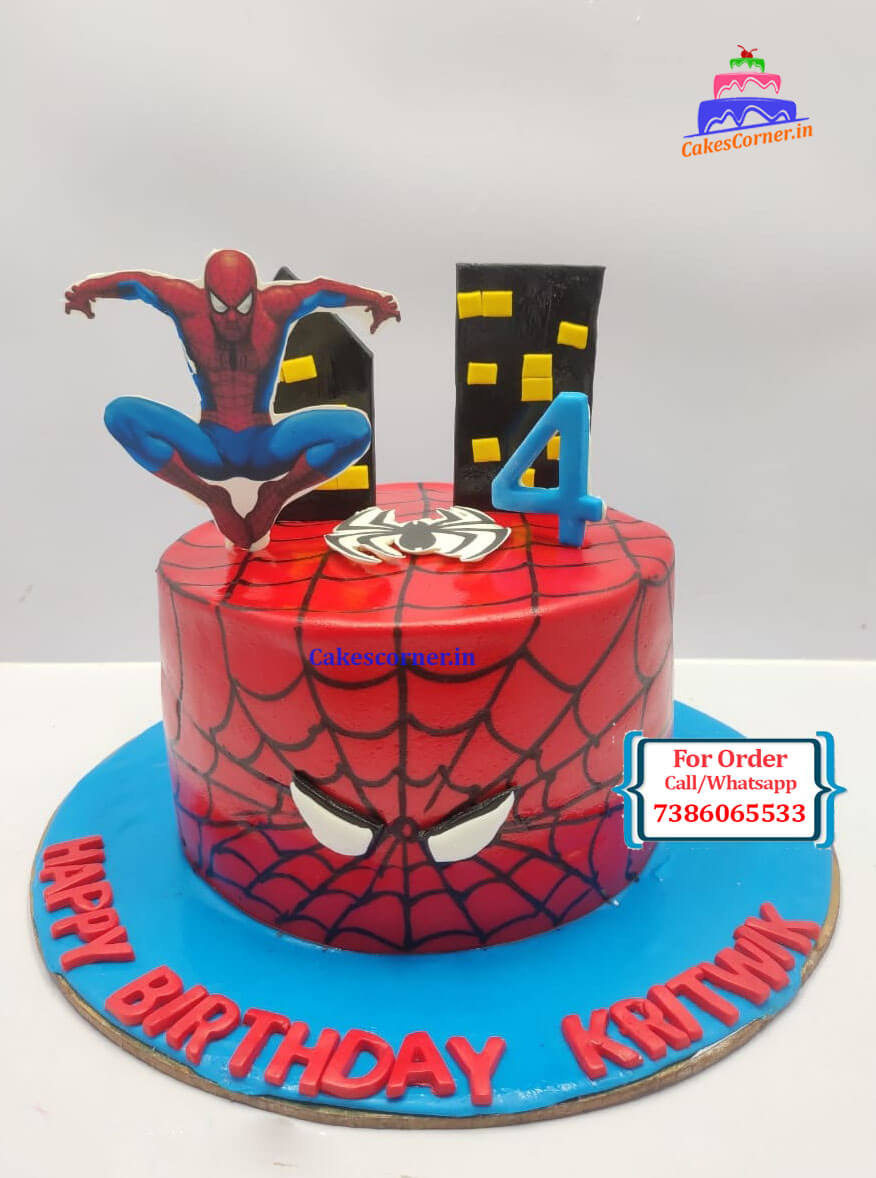 Spider man Cake For Fourth Birthday