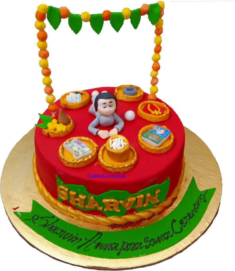 Annaprashan cake | Wedding cake options, Baby first birthday cake, Half  birthday cakes