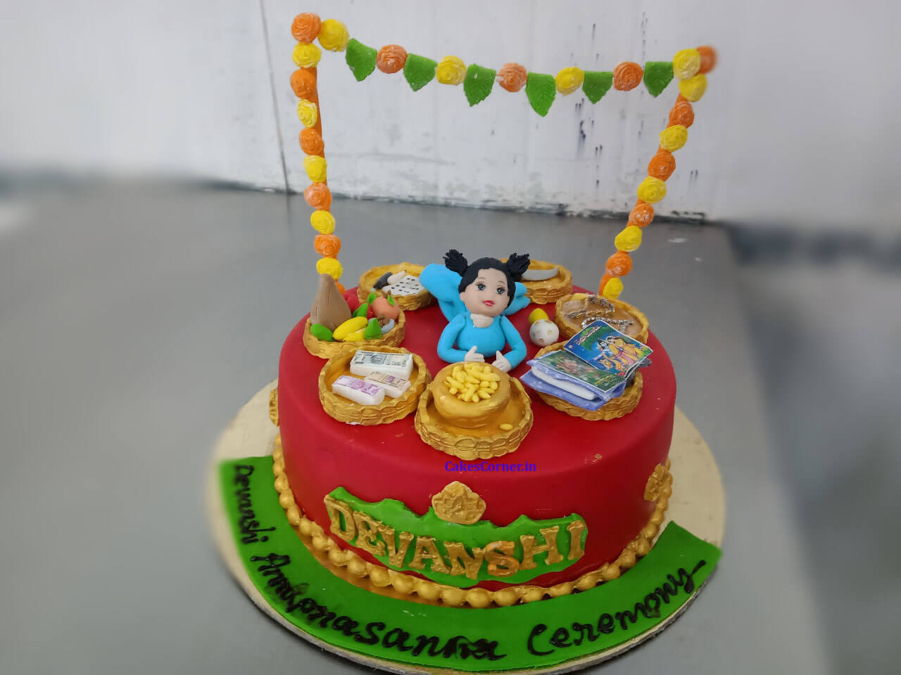 This cute cake went out to celebrate a little girl's Annaprashana , also  known as Annaprashana vidhi, Annaprasan or Anna-prasanam, is a… | Instagram