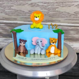 Jungle Theme Half Year Birthday Cake
