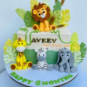 Jungle Theme Half Year Birthday Cake