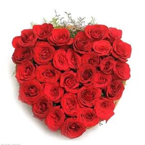 Heart Shaped Red Roses Bouquet
