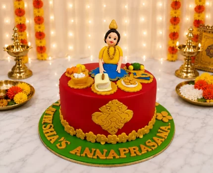 Baby Girl Annaprasana Cake