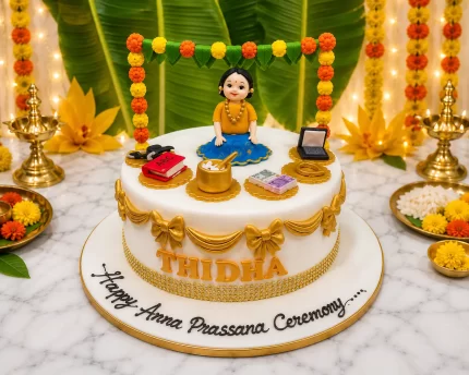 Girl Annaprasana Cake