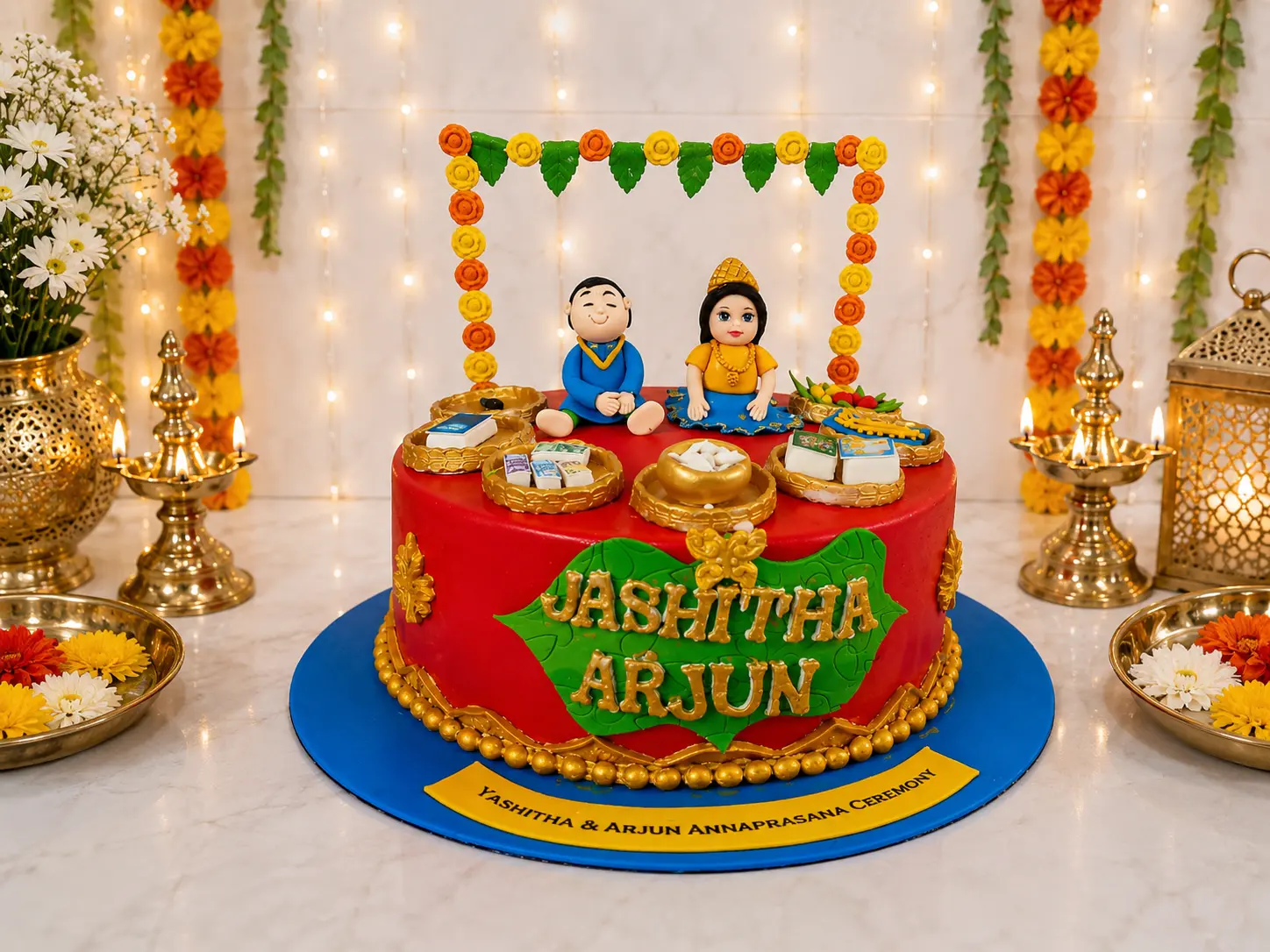 Twins Annaprasana Cake