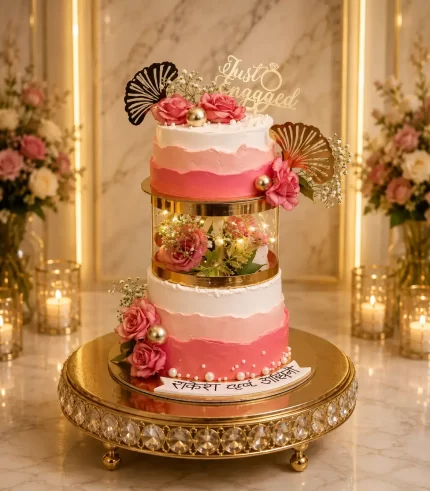Beautiful Engagement Cake