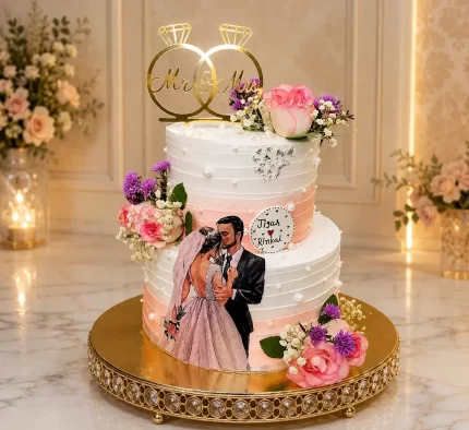 Beautiful Engagement Cake