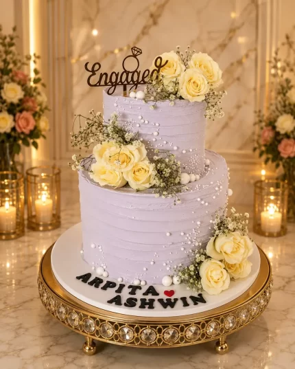 Blue Engagement Cake