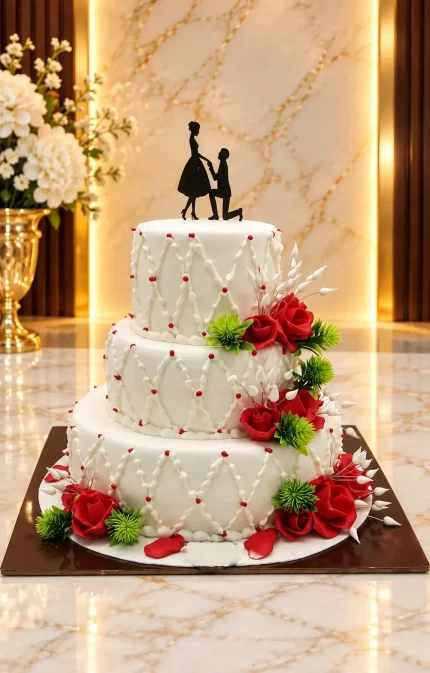 Elegant Three-Tier Wedding Cake