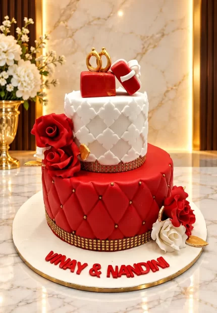 Beautiful Engagement Cake